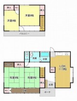 １階LDK＋和室２間続　２階洋間２部屋☆