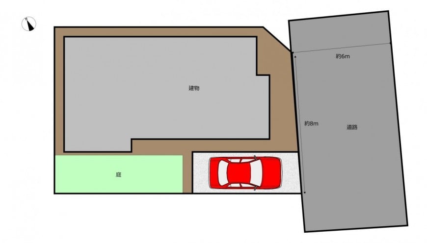 東６ｍ道路　土地３２坪　☆