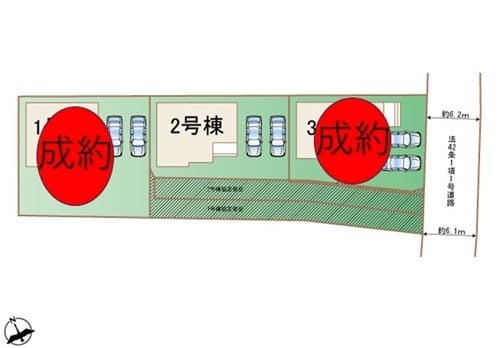 南６ｍ道路　駐車３台☆
