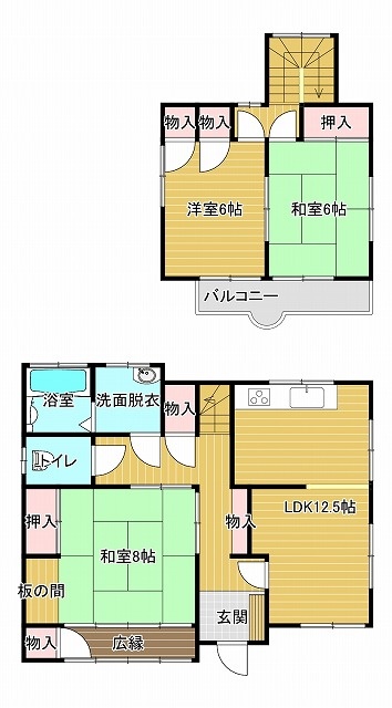 LDK１２．５帖に独立和室８帖＋広縁　コンパクト売家☆